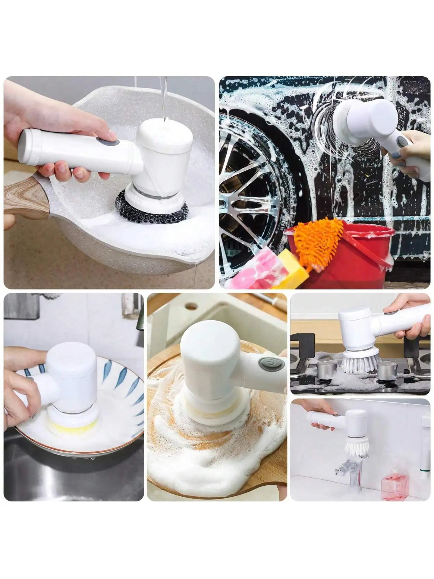 Xiaomi Power Scrubber 5 Replaceable Brush Head Electric Spin Scrubber Bathroom Cleaning Brush Power Scrubber Electric Brush Home