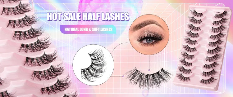 3/5 Pairs Hot Sale Natural Long 3D Mink Lashes Soft Short Faux Cils Handmade Fake Lashes Makeup Tool Eyelash Extension maquiagem