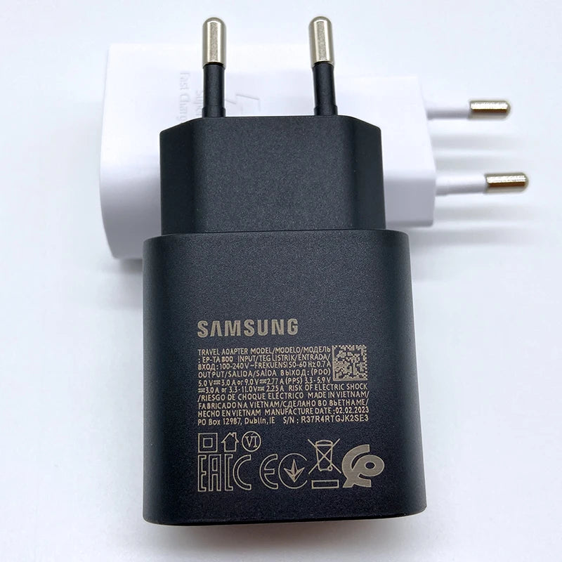 Samsung 25W Super Fast Charger Usb Type C Cargador For Galaxy S23 S24 S21 S22 Plus A54 A34 Adapter For Z Flip 5 3 fold 6 5 3 4 2