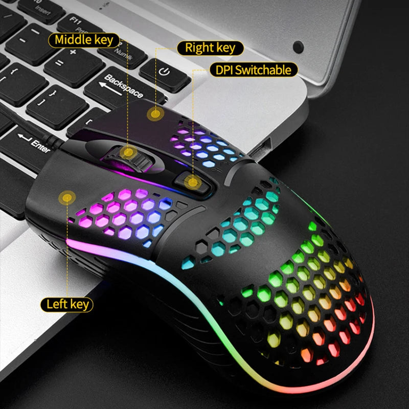 Mouse GAMER LED USB