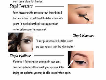 3/5 Pairs Hot Sale Natural Long 3D Mink Lashes Soft Short Faux Cils Handmade Fake Lashes Makeup Tool Eyelash Extension maquiagem