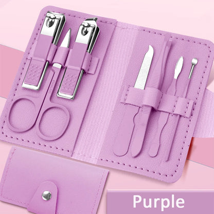 7Pcs stainless steel Nail Clipper Set Complete Kit Of Household Manicure And Beauty Tools Portable Nail Clipper Set