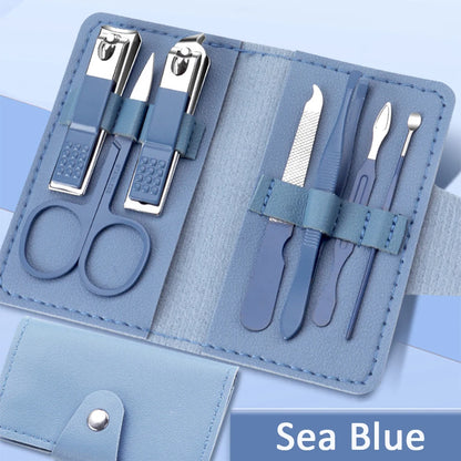 7Pcs stainless steel Nail Clipper Set Complete Kit Of Household Manicure And Beauty Tools Portable Nail Clipper Set