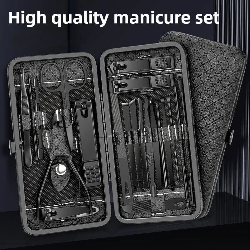 19/21 Pcs Manicure Cutters Nail Clipper Set Manicure Nail Trimmer Pedicure Scissors Tool Knife Convenient Beauty Tools