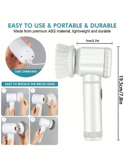 Xiaomi Power Scrubber 5 Replaceable Brush Head Electric Spin Scrubber Bathroom Cleaning Brush Power Scrubber Electric Brush Home