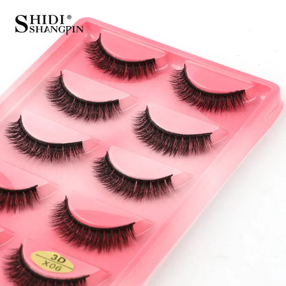 3/5 Pairs Hot Sale Natural Long 3D Mink Lashes Soft Short Faux Cils Handmade Fake Lashes Makeup Tool Eyelash Extension maquiagem