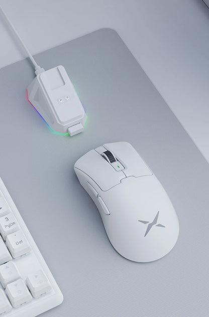 Delux M900Pro Ergonomic Wireless Gaming Mouse 8K PAW3395 Magnetic RGB Charging Dock Rechargeable Wired Mice  For Big Hand PC