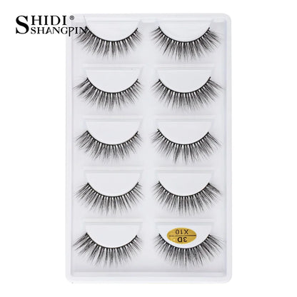 3/5 Pairs Hot Sale Natural Long 3D Mink Lashes Soft Short Faux Cils Handmade Fake Lashes Makeup Tool Eyelash Extension maquiagem