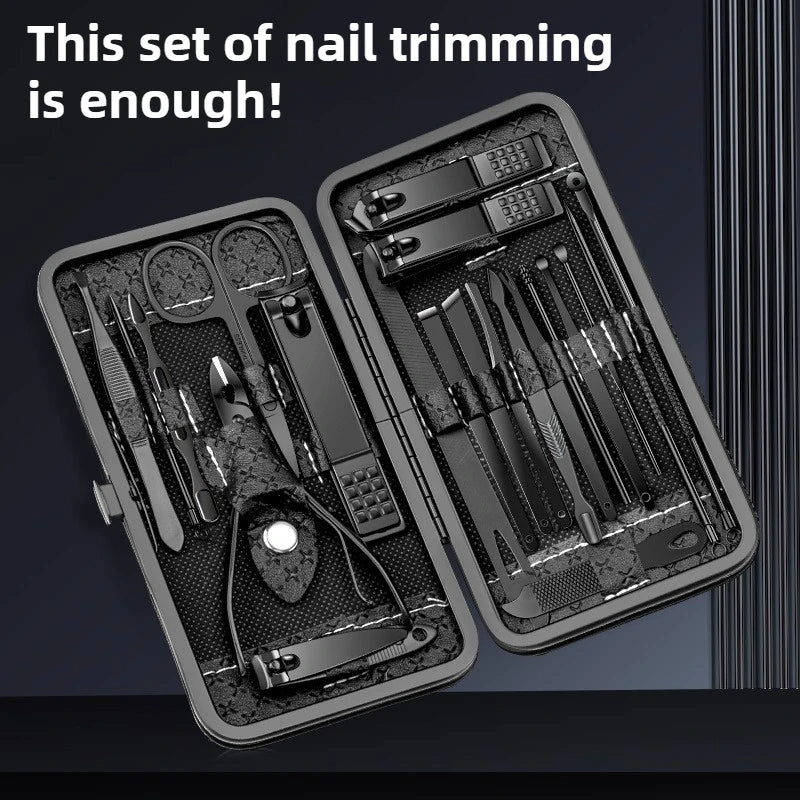 19/21 Pcs Manicure Cutters Nail Clipper Set Manicure Nail Trimmer Pedicure Scissors Tool Knife Convenient Beauty Tools