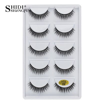 3/5 Pairs Hot Sale Natural Long 3D Mink Lashes Soft Short Faux Cils Handmade Fake Lashes Makeup Tool Eyelash Extension maquiagem
