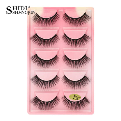 3/5 Pairs Hot Sale Natural Long 3D Mink Lashes Soft Short Faux Cils Handmade Fake Lashes Makeup Tool Eyelash Extension maquiagem