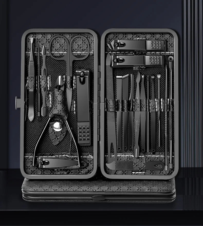 19/21 Pcs Manicure Cutters Nail Clipper Set Manicure Nail Trimmer Pedicure Scissors Tool Knife Convenient Beauty Tools