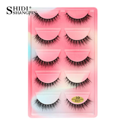 3/5 Pairs Hot Sale Natural Long 3D Mink Lashes Soft Short Faux Cils Handmade Fake Lashes Makeup Tool Eyelash Extension maquiagem