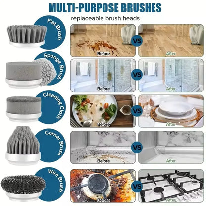 Xiaomi Power Scrubber 5 Replaceable Brush Head Electric Spin Scrubber Bathroom Cleaning Brush Power Scrubber Electric Brush Home