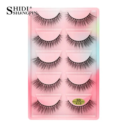 3/5 Pairs Hot Sale Natural Long 3D Mink Lashes Soft Short Faux Cils Handmade Fake Lashes Makeup Tool Eyelash Extension maquiagem
