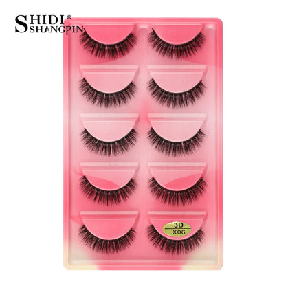 3/5 Pairs Hot Sale Natural Long 3D Mink Lashes Soft Short Faux Cils Handmade Fake Lashes Makeup Tool Eyelash Extension maquiagem
